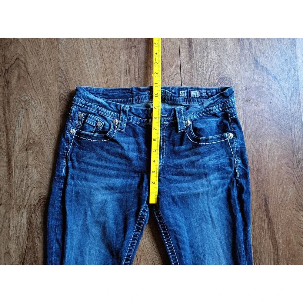Miss Me Jeans Women's 29x31 Blue Bootcut Fluer Embellished